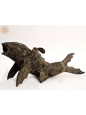 11" Brass Koi Fish Figurine | Designer Showpiece