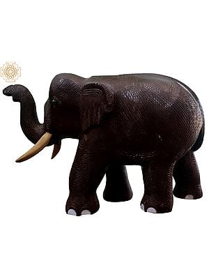 22'' Walking Elephant Figurine | Wooden Statue