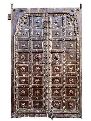 89" Large Designer Wooden Front Door from Jodhpur | Vintage Indian Door