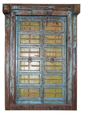 77" Large Old Wooden Front Door | Vintage Indian Door
