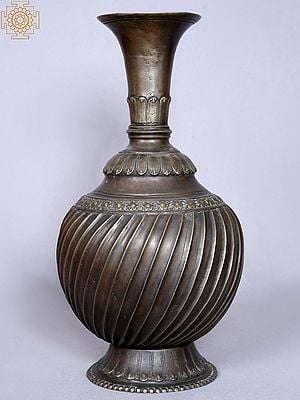 15'' Designer Long Neck Pot From Nepal | Copper Vase