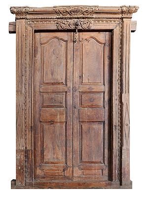 93" Large Wooden Rajasthani Door | Vintage Indian Door