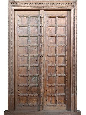 87" Large Wooden Entrance Door | Vintage Indian Door