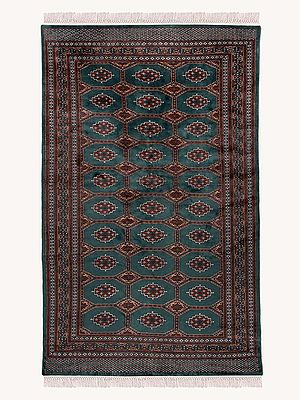 Green Delphinium Bokhara Vintage | Carpet