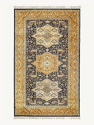 Tribal Clematis Vintage Handknotted Rug | Carpet