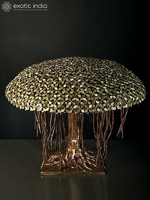 24" Superfine Round Shape Tree in Brass | Home Decor