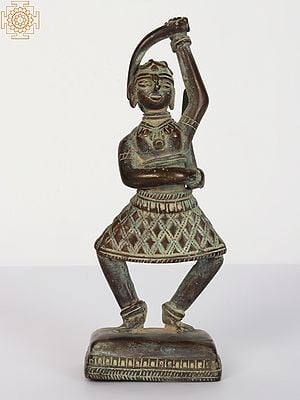 6" Brass Sword Dancer Figurine | Tribal Statue