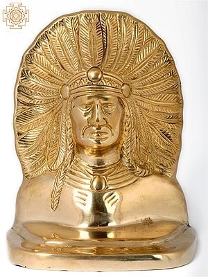 5'' Native American (Indian Chief) Statue | Home Décor | Brass