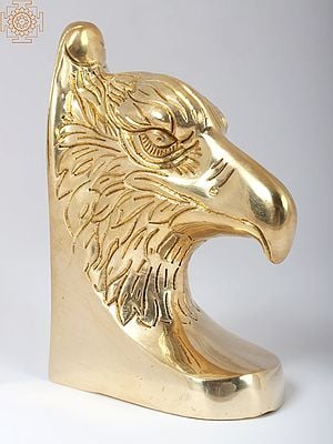 5'' Furious Bald Eagle Head Figurine | Brass Table Decor