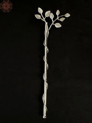 8" Silver-Plated Brass Climbing Plant | Wall Hanging