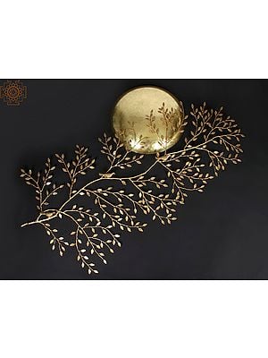 72" Large Home Decor Moon and Tree Pair | Brass
