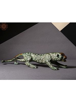 11'' Predator Jaguar Brass Figurine | Home Décor