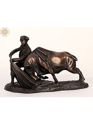 10" Bull and Matador (Bull Fighting) | Brass Statue