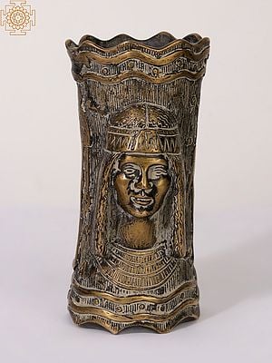 7" Egyptian Flower Pot/Planter in Brass