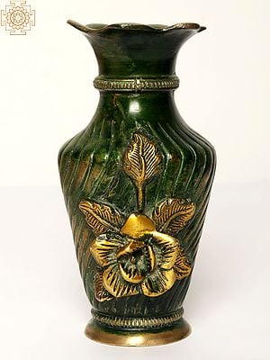 6" Designer Flower Vase in Brass