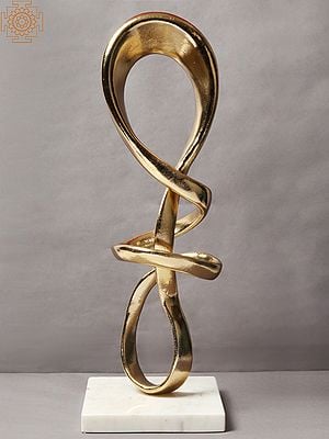 26" Abstract Double Knot | Brass and Marble | Home Decor
