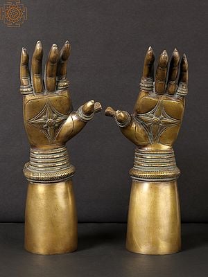 14" Brass Women Hand | Home Décor