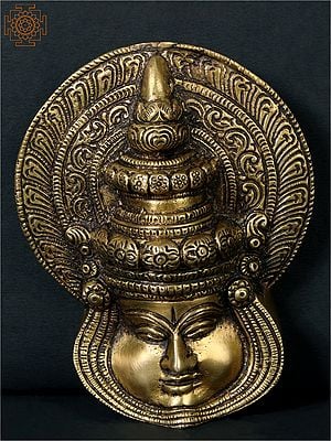 5" Small Kathakali Face in Brass | Wall Hanging