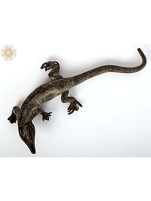 8" Vintage Lizard Figurine in Bronze