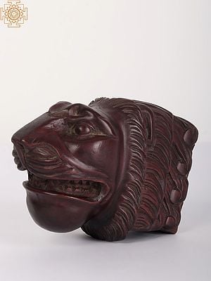4" Wooden Decorative Lion Face | Wall Decor