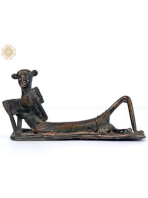 6" Reading a Book | Tribal Brass Statue