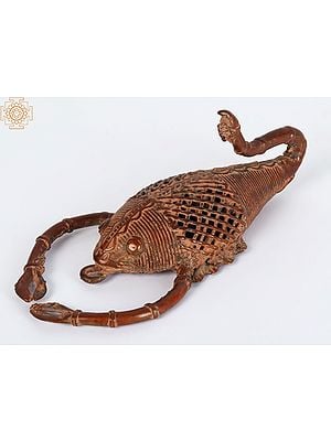 7" Small Tribal Crab in Brass | Table and Wall Decor Both