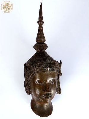 10" Thai Lady Head | Brass Home Decor
