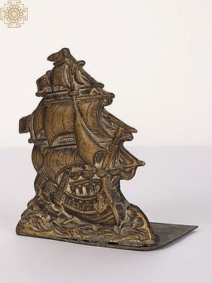 The Ship in Sea Decorative Brass Art Piece