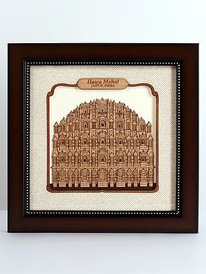 The Hawa Mahal Wood Art with Frame | Wall Hanging and Table Decor Piece