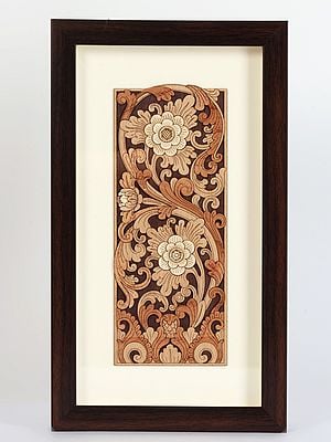 Flower Climber Design Wood Art | With Frame | Wall Hanging