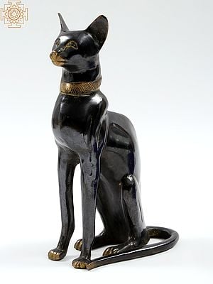 Egyptian Cat Brass Statue | Home Decor