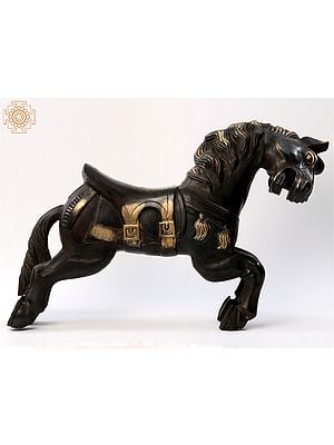 34" Large Running Horse Figurine in Brass