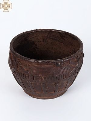 Vintage Tribal Rice Bowl in Brass
