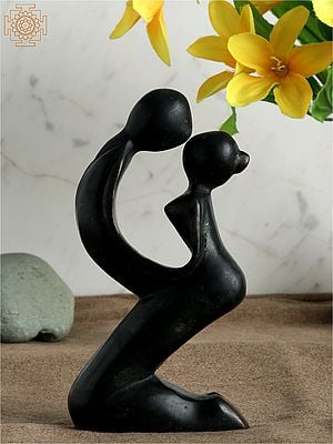 6" Modern Art Loving Couple Showpiece Figurine | Brass Statue