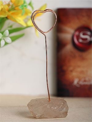 7" Mini Heart Shape Card Holder Stand on Crystal Stone | Table Decor