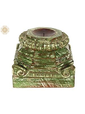 10" Designer Wooden Candle Stand | Home Decor