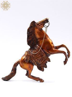 16" Jumping Horse Brass Figurine | Home Décor