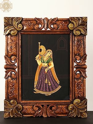 Royal Indian Lady Fanning Herself | Wall Hanging Painting