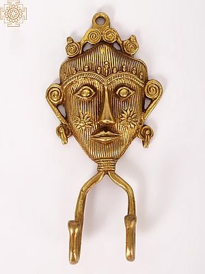 6" Tribal Face Mask Wall Hanging Key Holder