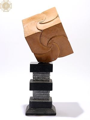 29" Art Nouveau Cube - Precariously Balanced | Modern Art