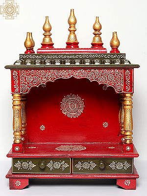 Rajasthani Art Wooden Home Puja Temple