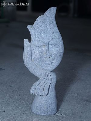 24"A Moment Between Memory and Dream - Face Statue | Handmade Indian Art