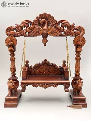 Decorative Wooden Swing - 22" Designer Wood Carving