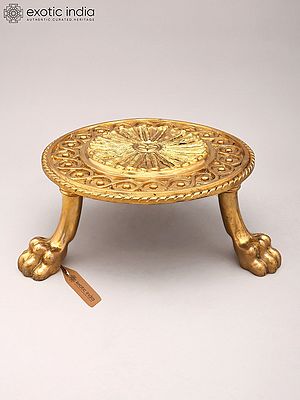 Brass Tabletop Stand with Ornate Design - 12 Inch