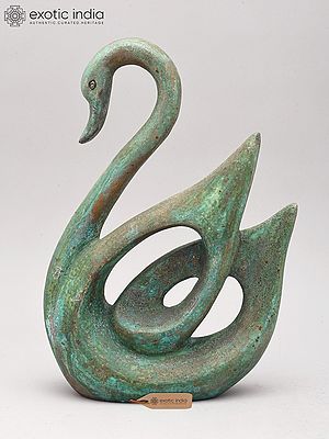 11" Brass Swan Sculpture for Table Decor