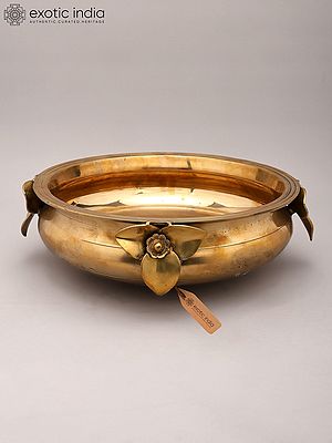15" Designer Brass Urli Bowl for Home Decor
