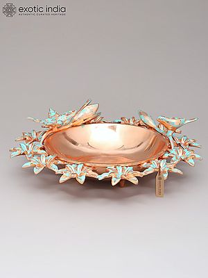 9" Hand-Painted Decorative Urli Bowl with Flowers | Home Decor