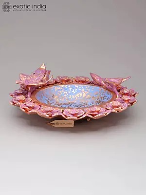 9" Hand-Painted Decorative Urli Bowl with Flowers and Birds