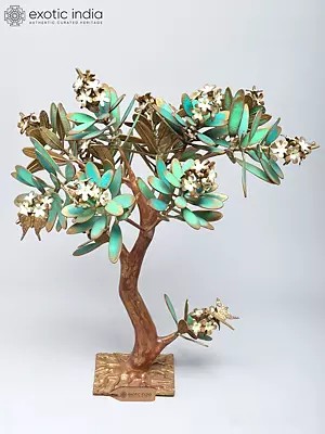 Large 32" Brass Tree Sculpture with Butterflies
