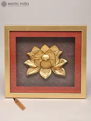 Brass Lotus Wall Art - 12" Framed Piece